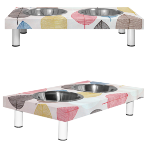 Lillou dog bowls with round white feet