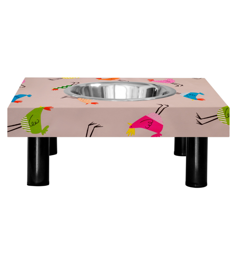 Gamelle design petit chien - FRAMBOISE - Cocottes- Pieds noirs ronds - Pets And Bowls