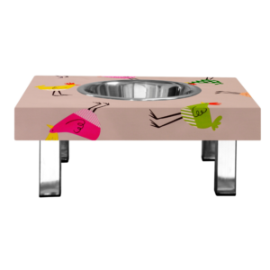 Gamelle design petit chien - FRAMBOISE - Cocottes- Pieds inox carrés- Pets And Bowls