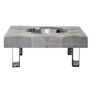 Small dog raised bowl- Beige- stainless steel square feet Pets And Bowls