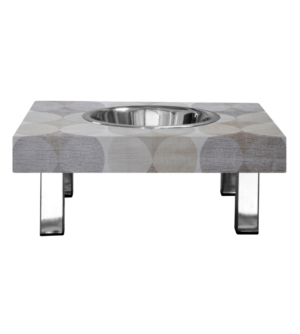 Small dog raised bowl- Beige- stainless steel square feet Pets And Bowls