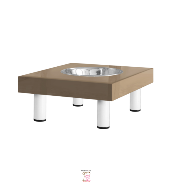 Porte gamelle Framboise taupe glossy - Pets and Bowls
